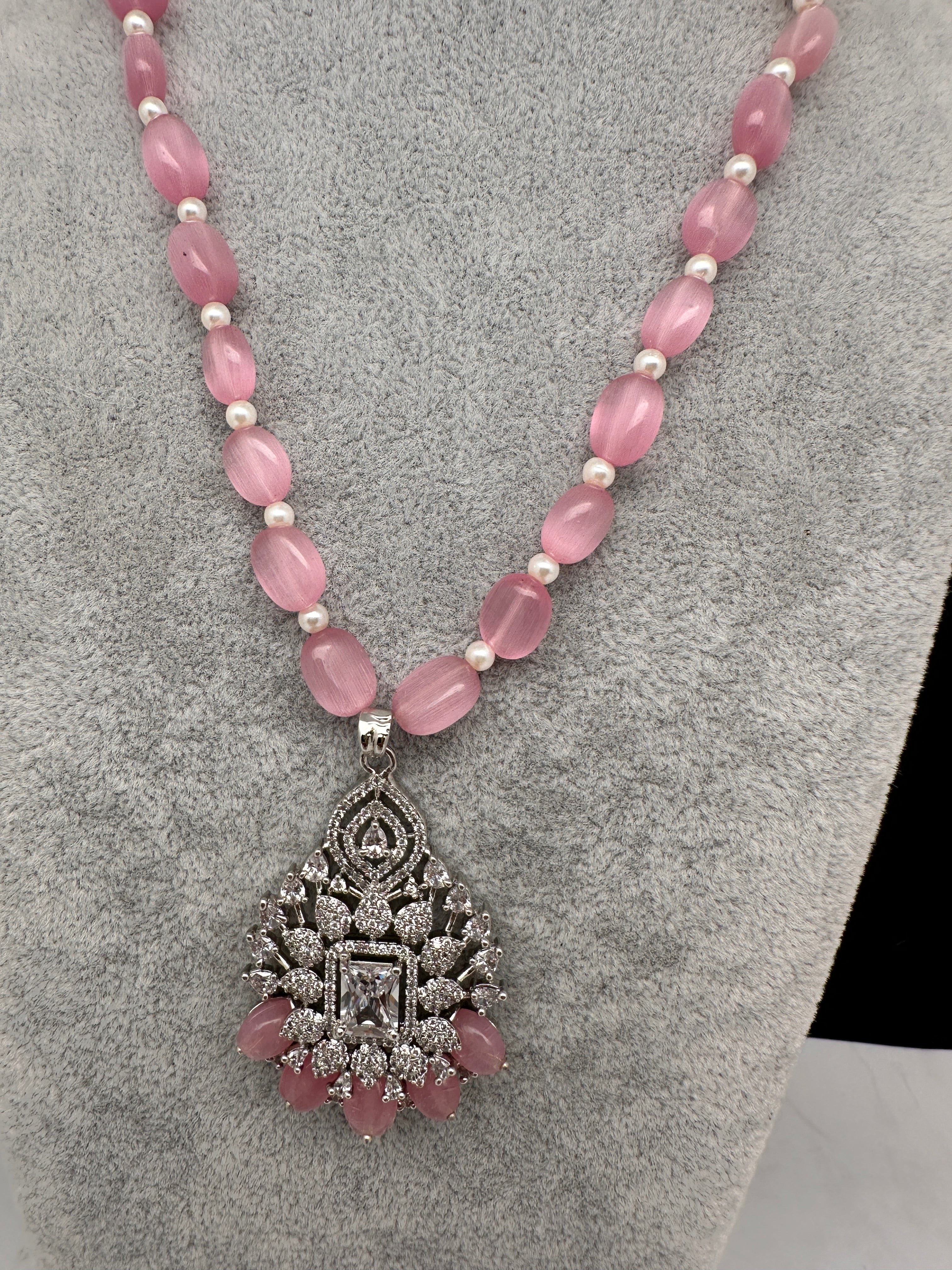 Vivacious 1Line Bright Magenta Pink Pearls 18 Inch Necklace - Pure Pearls